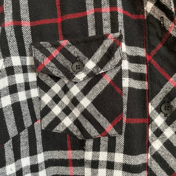 Flannel shirt dress with belt - Picture 4 of 6